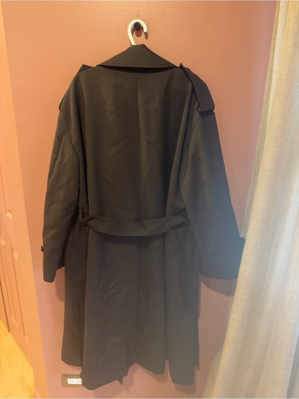 The Frankie Shop Black Double-Breasted Trench Coat - Picture 2 of 7